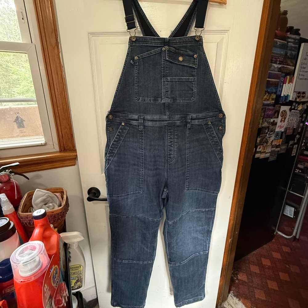 Duluth Trading Co Blue Denim Lined Overalls Womens Large Regular